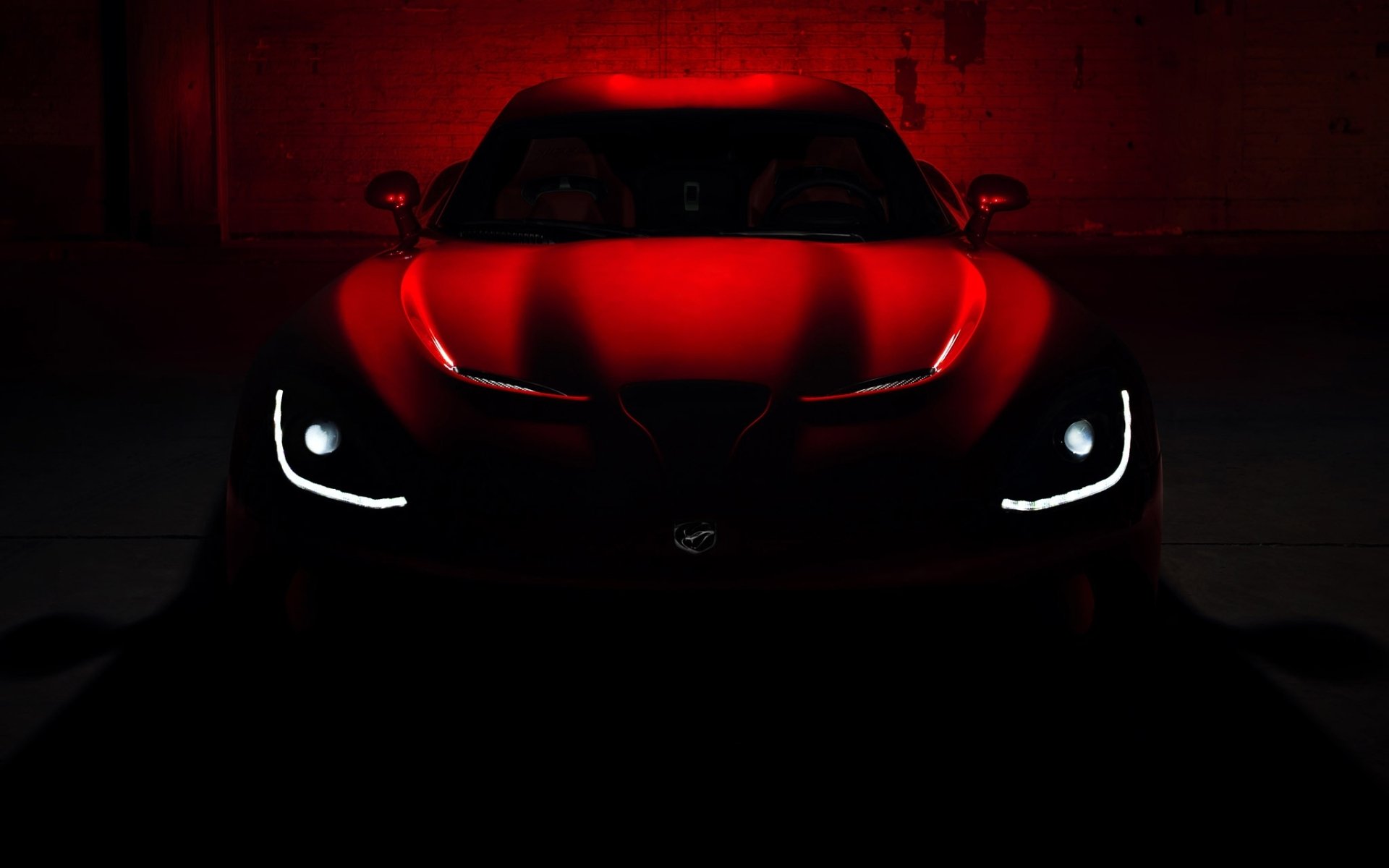 dodge srt viper gts dodge viper supercar front red headlights hood roof darkness twilight