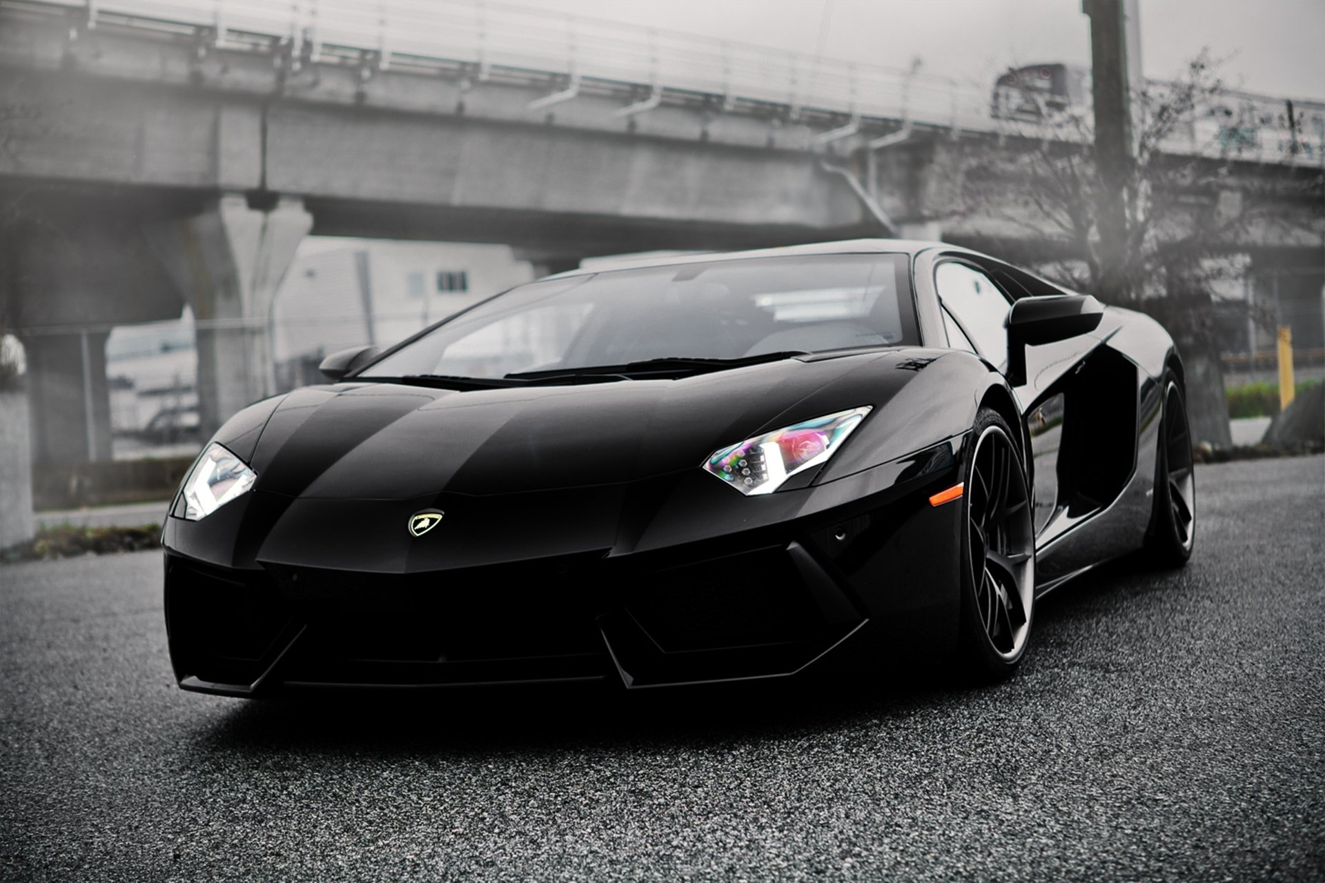 lambo aventador перед черная