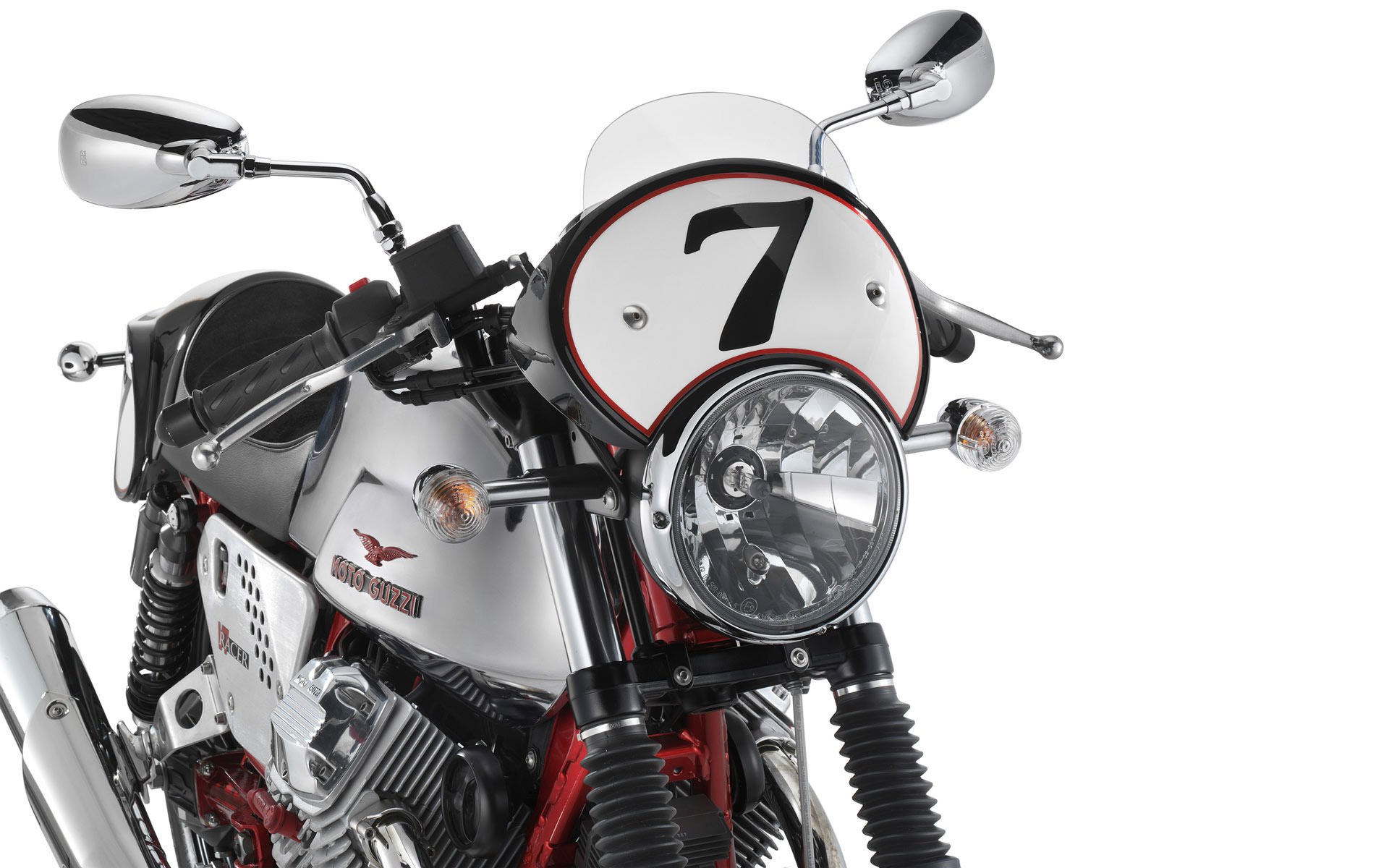 мотоцикл мото guzzi nakes v7 racer 2010 белый фон