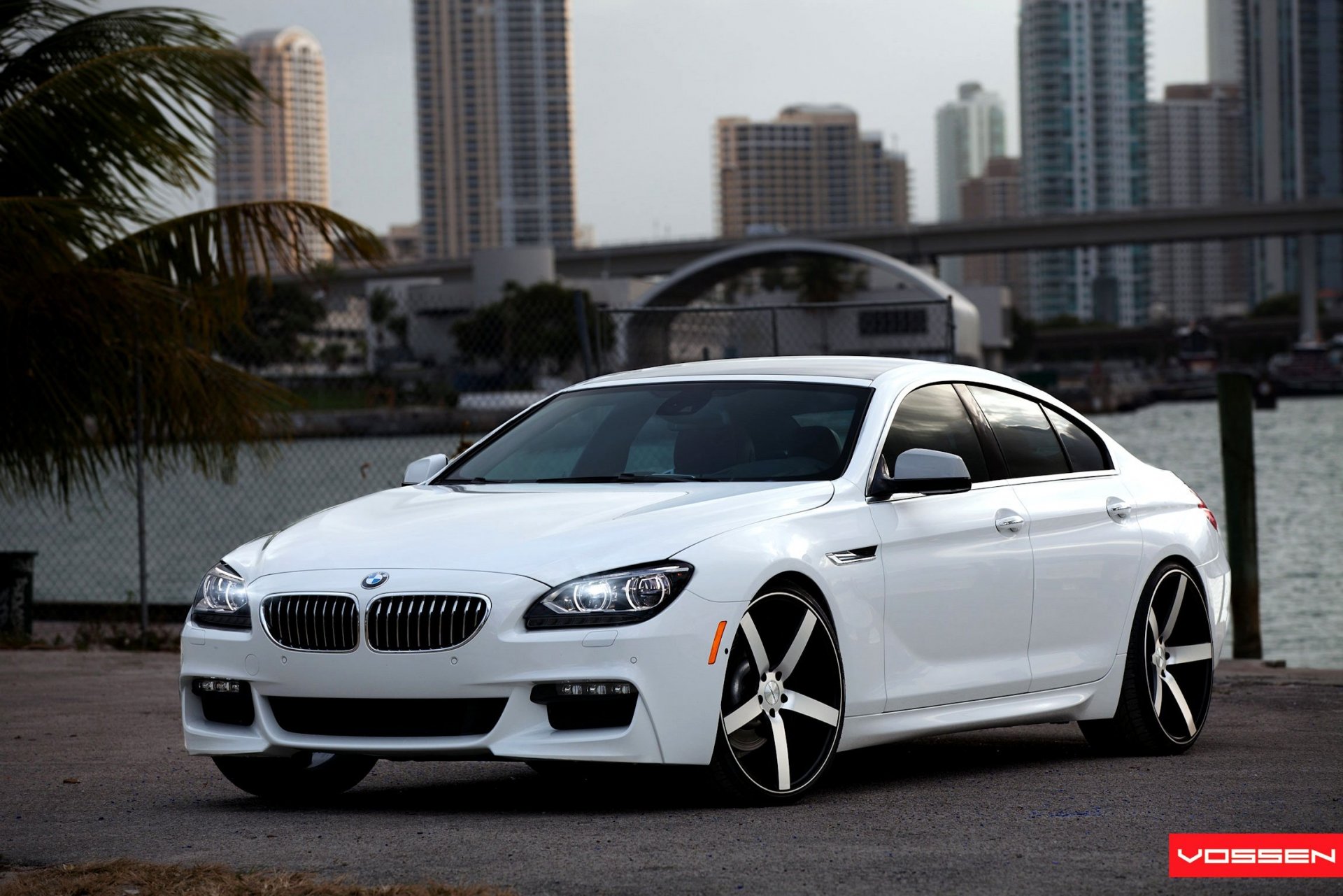 coche papel pintado bmw serie 6 blanco tuning vossen papel pintado blanco bmw frente