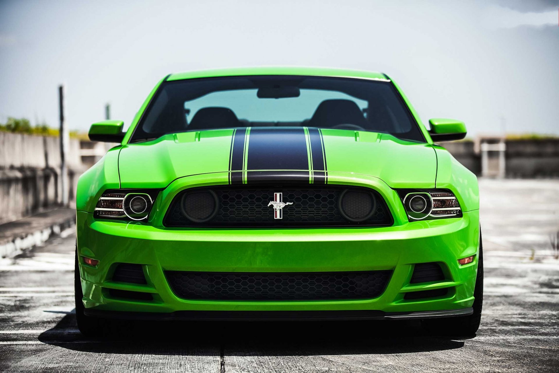 ford mustang boss 302 green boss to black bar