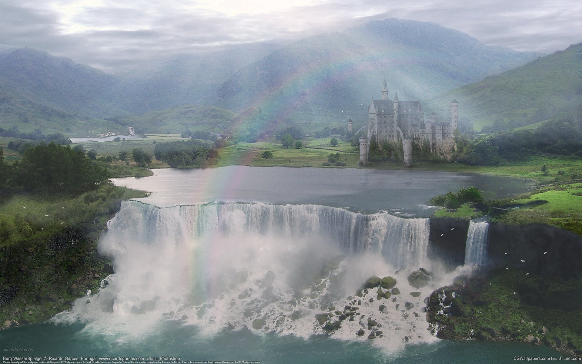 ricardo garces castello valle paesaggio cascata arcobaleno