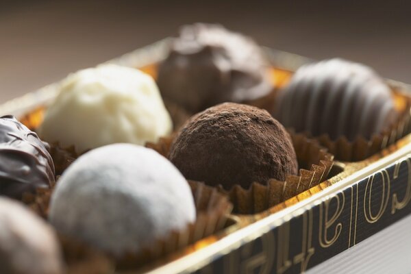 Bonbons au chocolat par type de truffe dans le cacao