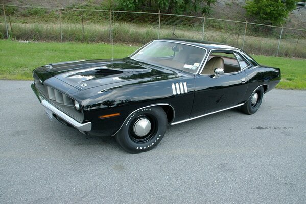 Black vintage car of 1971