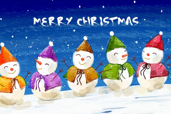 Picture new year snowmen