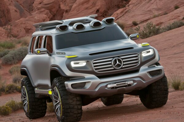 Mercedes Benz SUV nei canyon