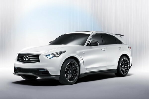 White Infiniti with stylish tuning