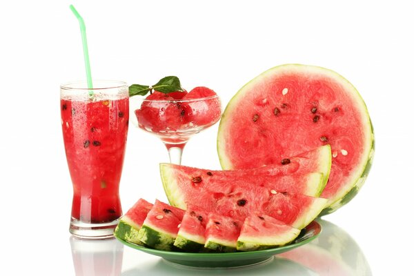 Saftige Wassermelone und Wassermelonenfrisch