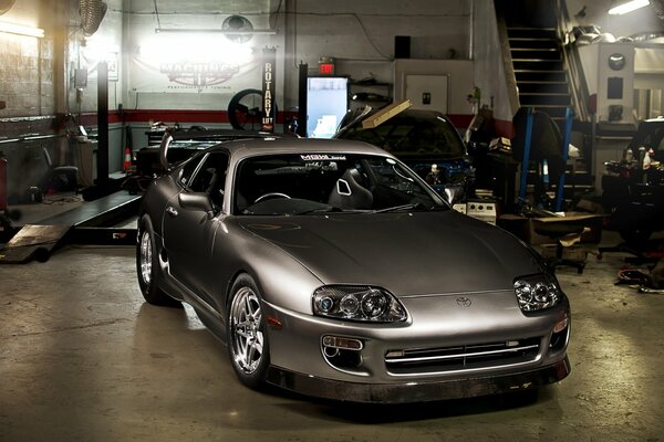 Sports Toyota standing in the garage