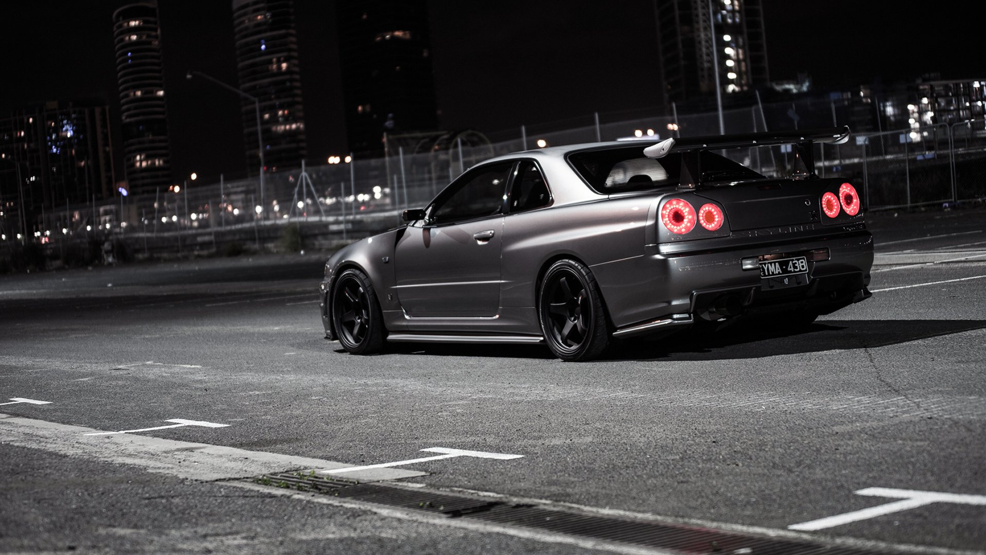 nissan skyline.gtr город ночь ниссан скайлайн