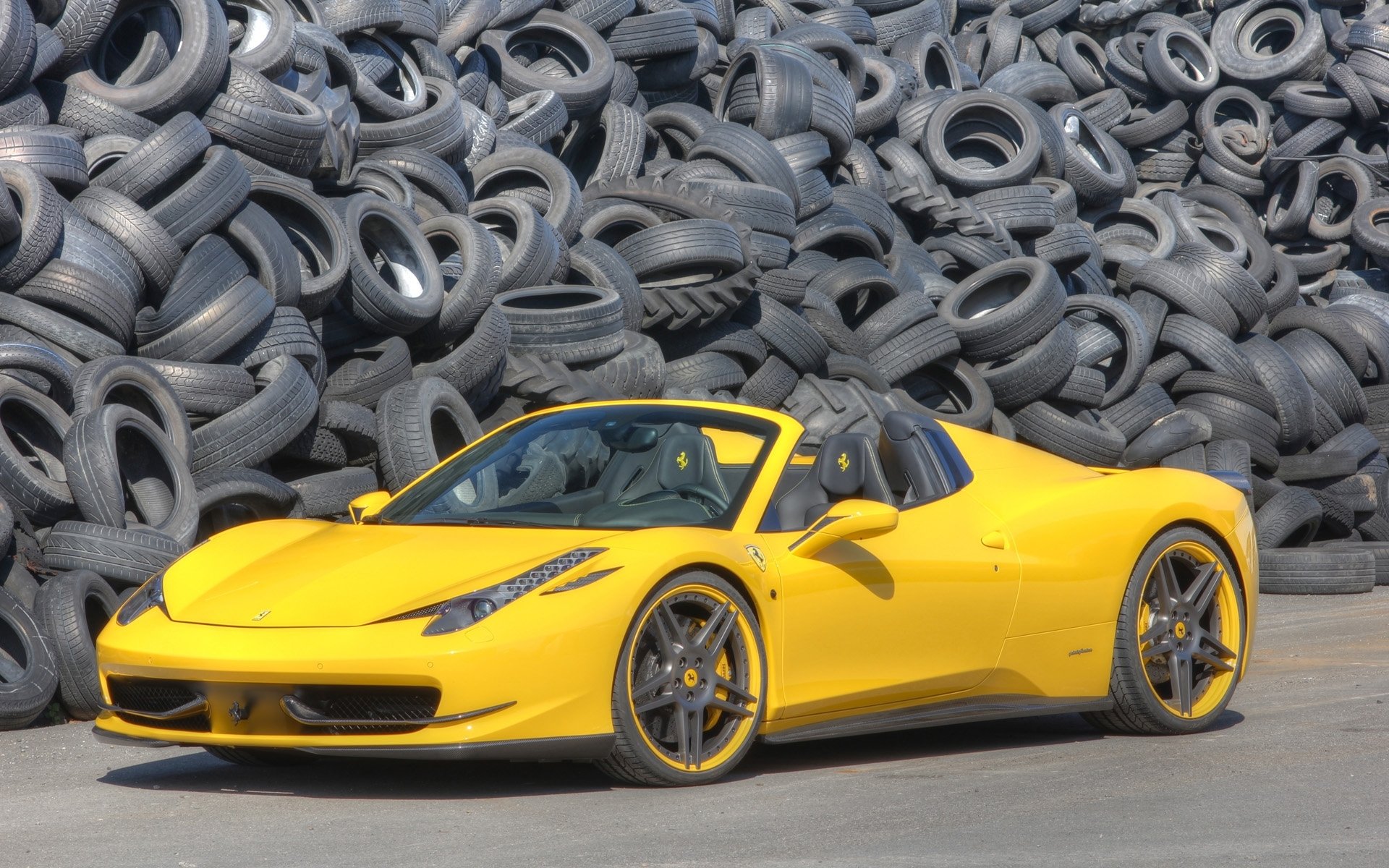 novitec rosso ferrari italia spider ferrari italie supercar jaune avant.pneus fond