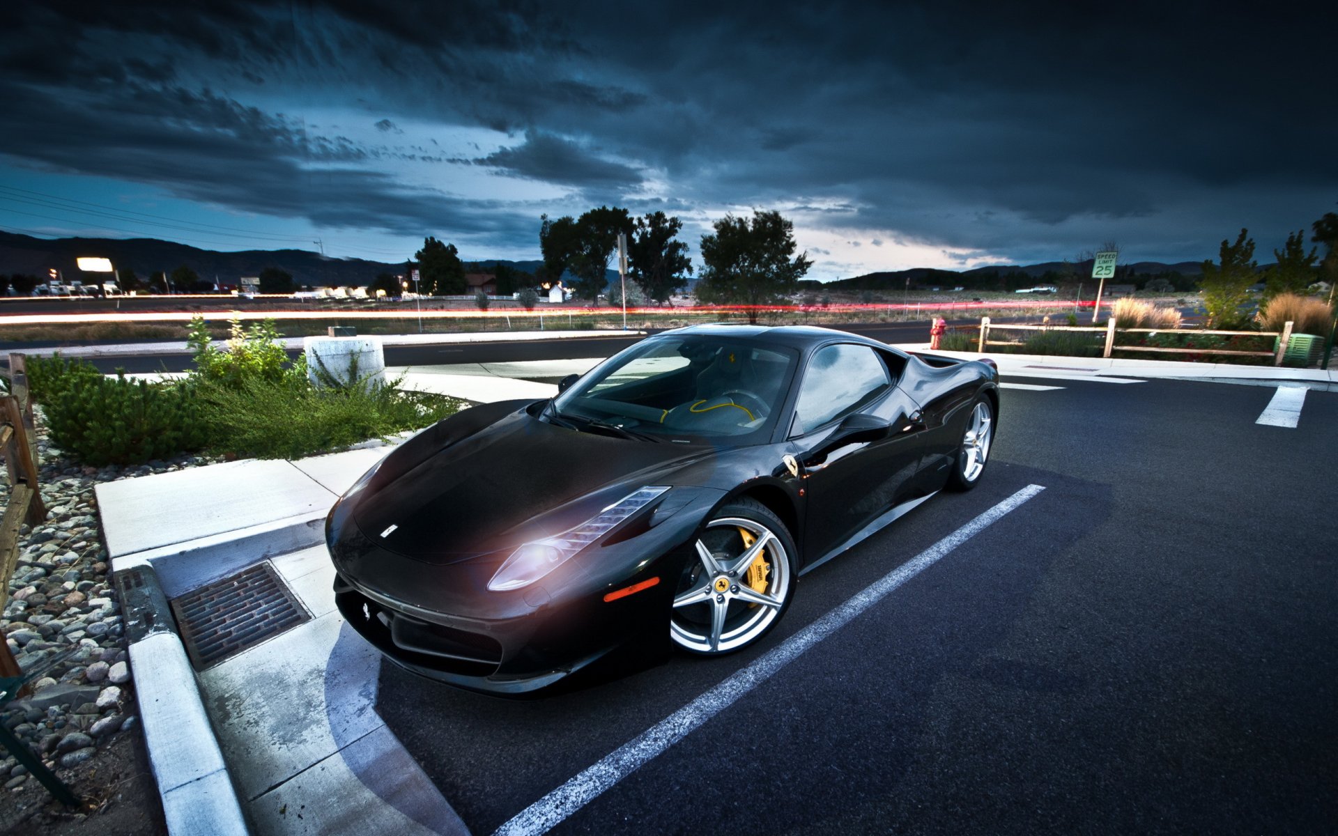 ferrari 458 italia street night