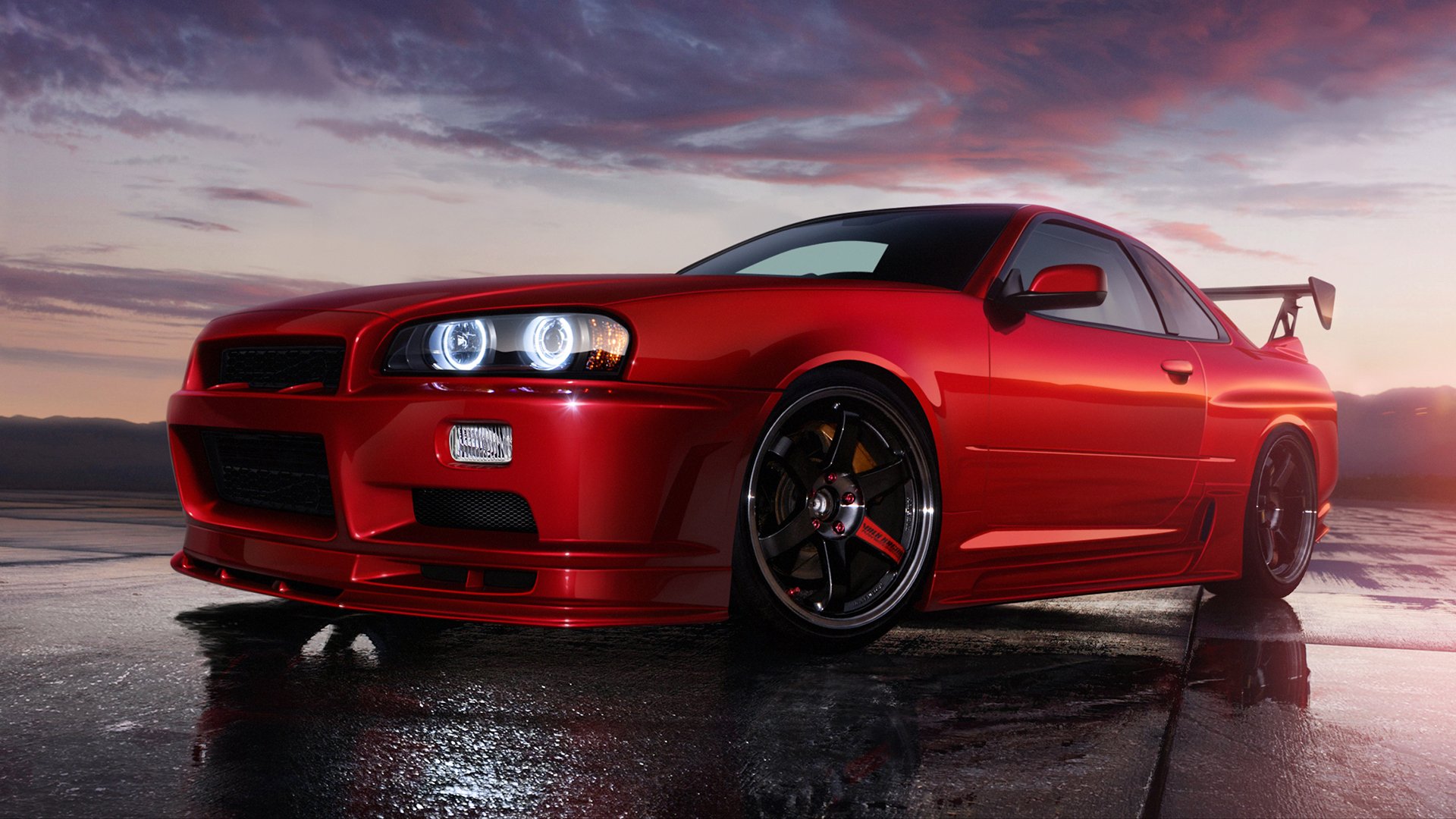 orizzonte r34 stile rosso rosso cielo