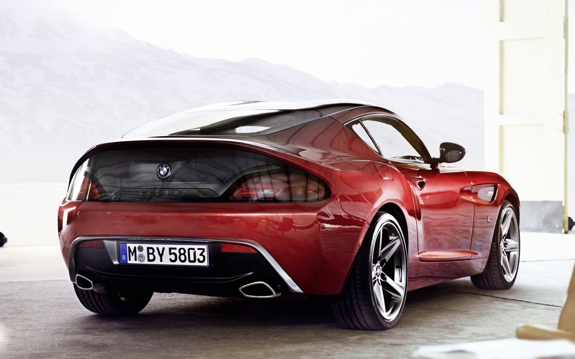 bmw z4 zagato купе бмв загато красный вид сзади горы