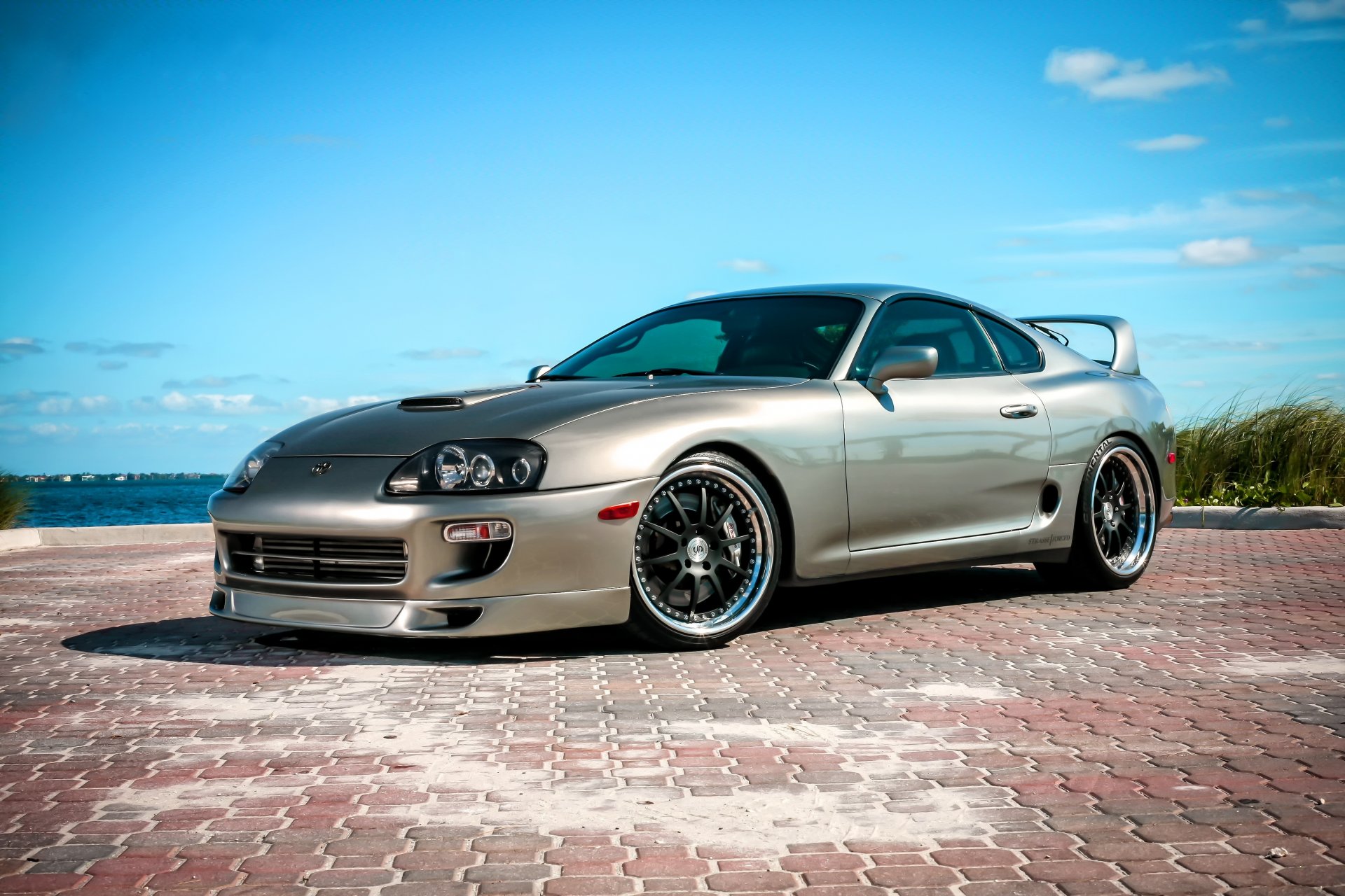 toyota oben toyota supra pflastersteine himmel wolken