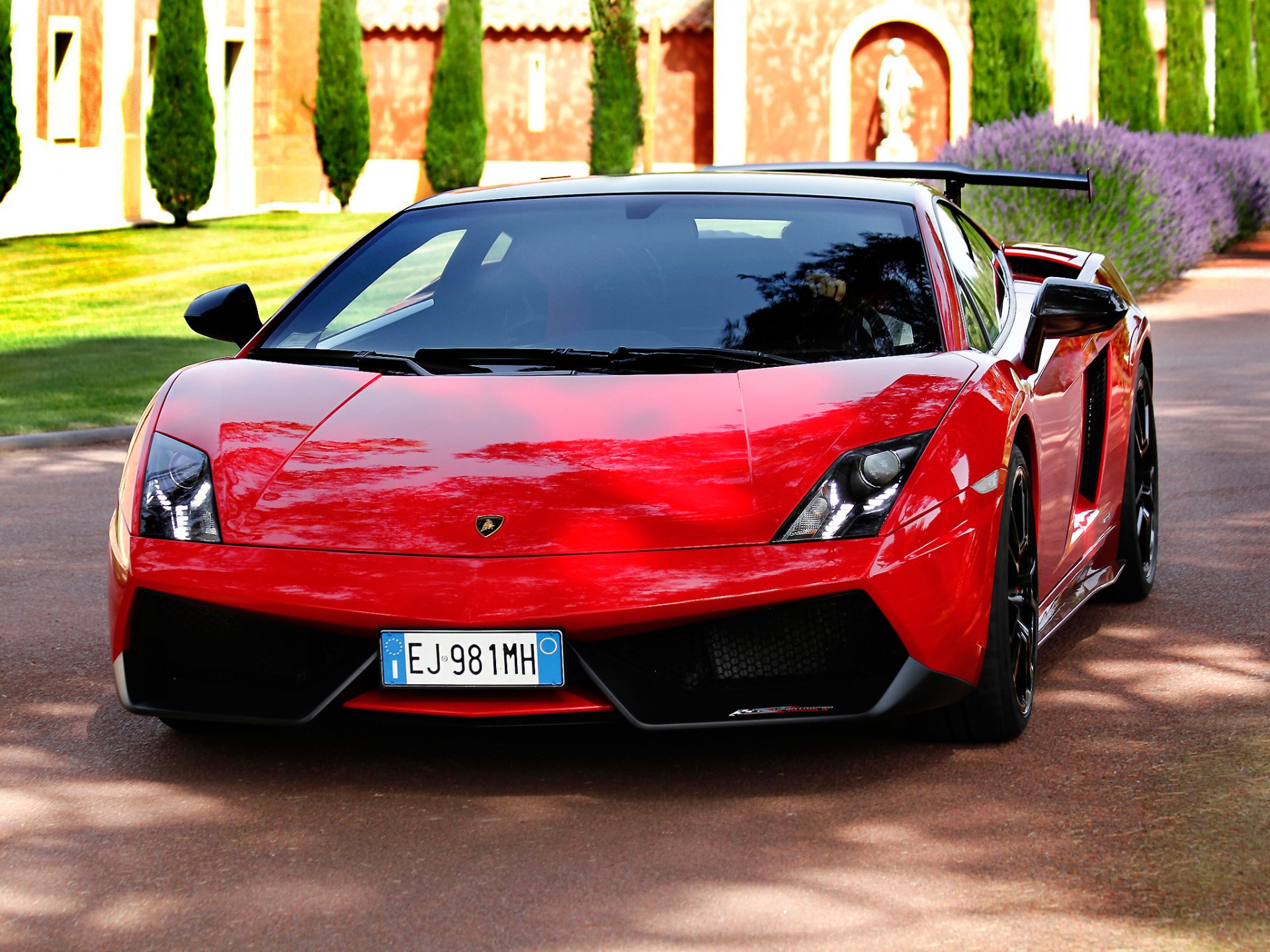 gallardo lp570-4 lamborghini super trofeo stradale lamborghini gallardo rojo superdeportivo vista frontal tuning spoiler