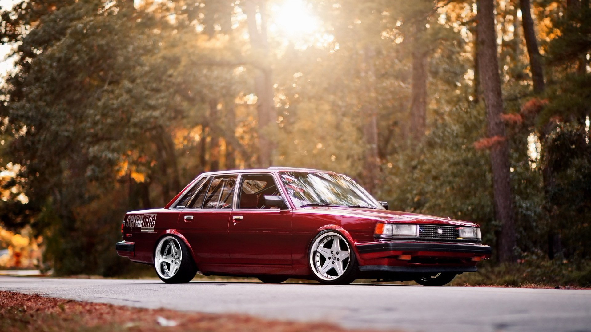 toyota tuning toyota cressida klassiker straße licht bäume