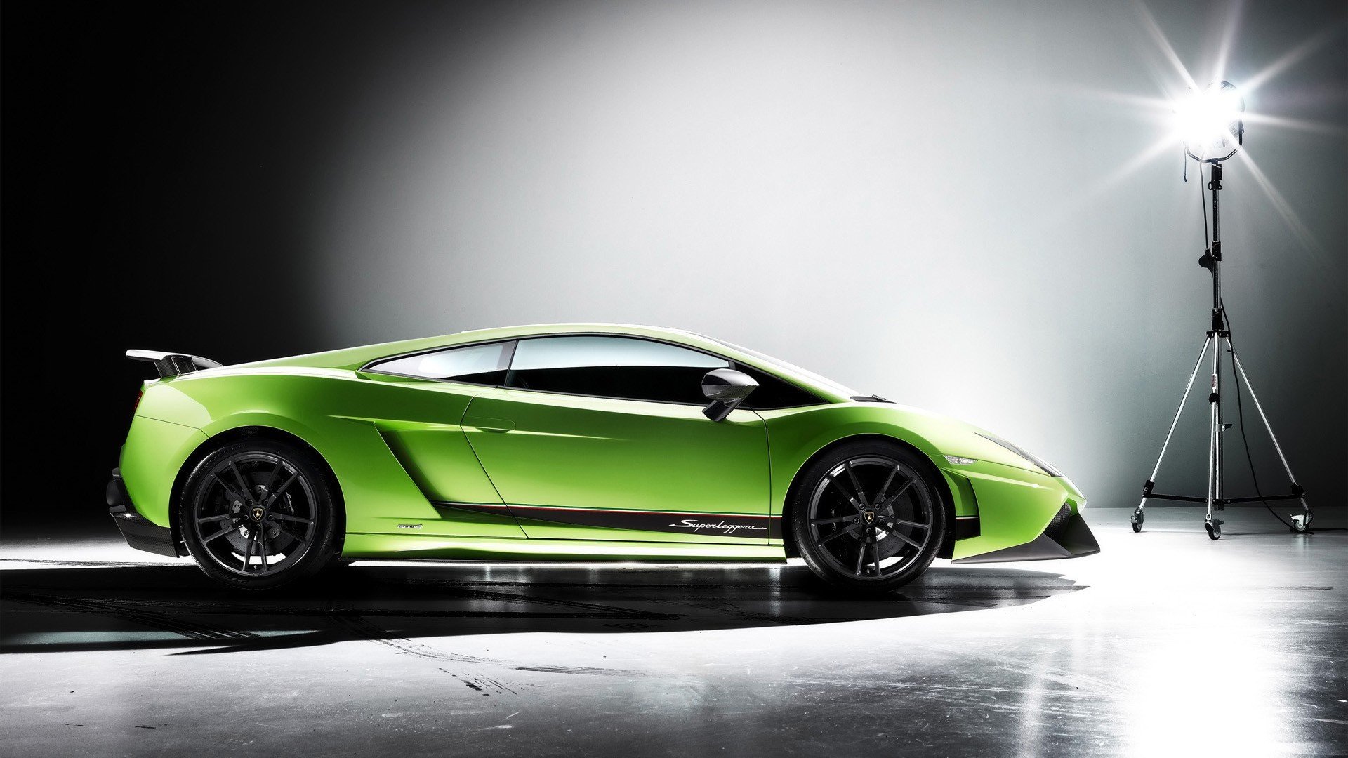 lamborghini gallardo supercar profil lampe fond