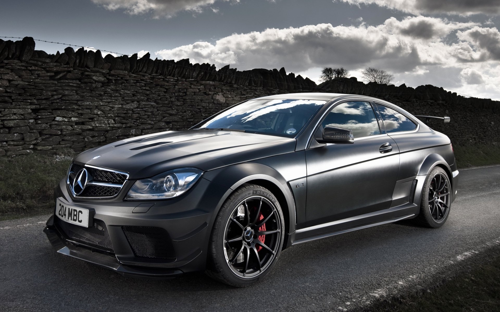 mercedes-benz c63 amg black series coupe mercedes amg front road sky