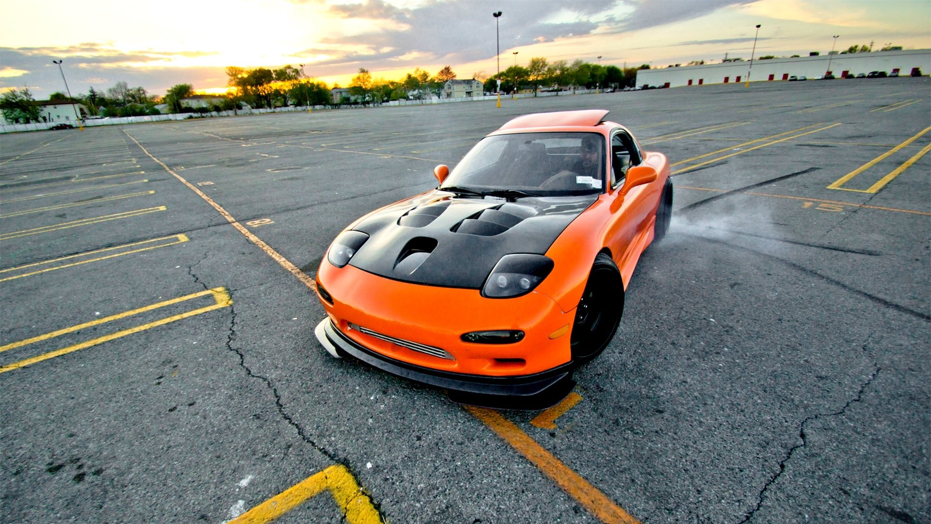 coche papel pintado naranja mazda rx7 deriva tuning japón jdm estilo cambio papel pintado naranja mazda deriva japonés coche jdm derrape