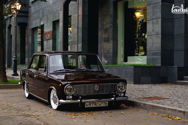 Lada Lada on the autumn city street