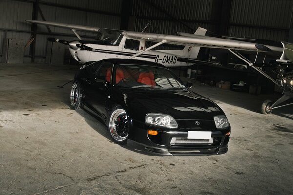 Car black, tayota, supra wallpaper