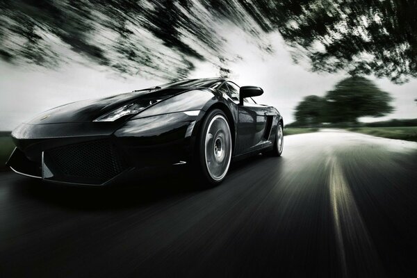 Auto Lamborghini Gallardo supercar à la vitesse