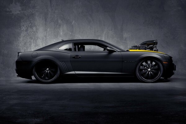 Chevrolet Camaro with a tuned hood