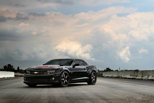 Chevrolet camaro on the race track