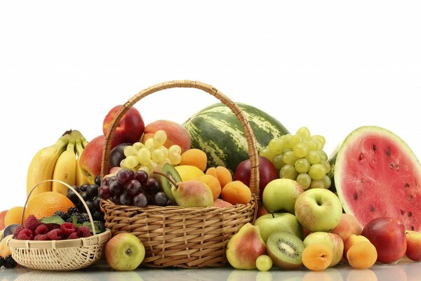 And the whole table is full of fruit