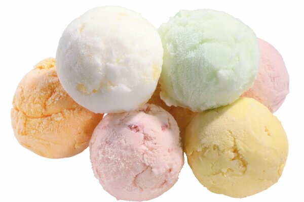 Belle palline colorate di gelato