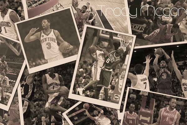 A selection of photos of a famous basketball player