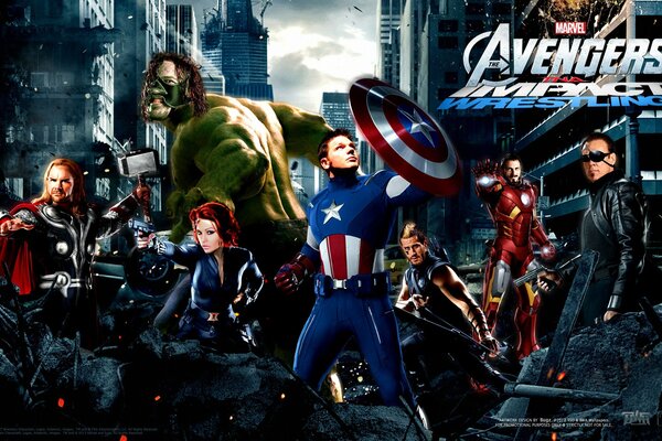 Famous movie characters from the movie The Avengers