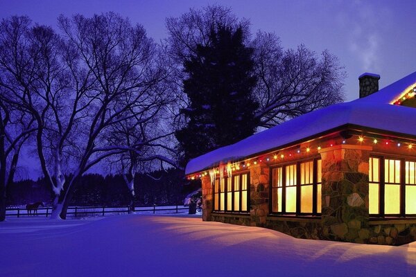 Humeur du nouvel an dans la soirée d hiver