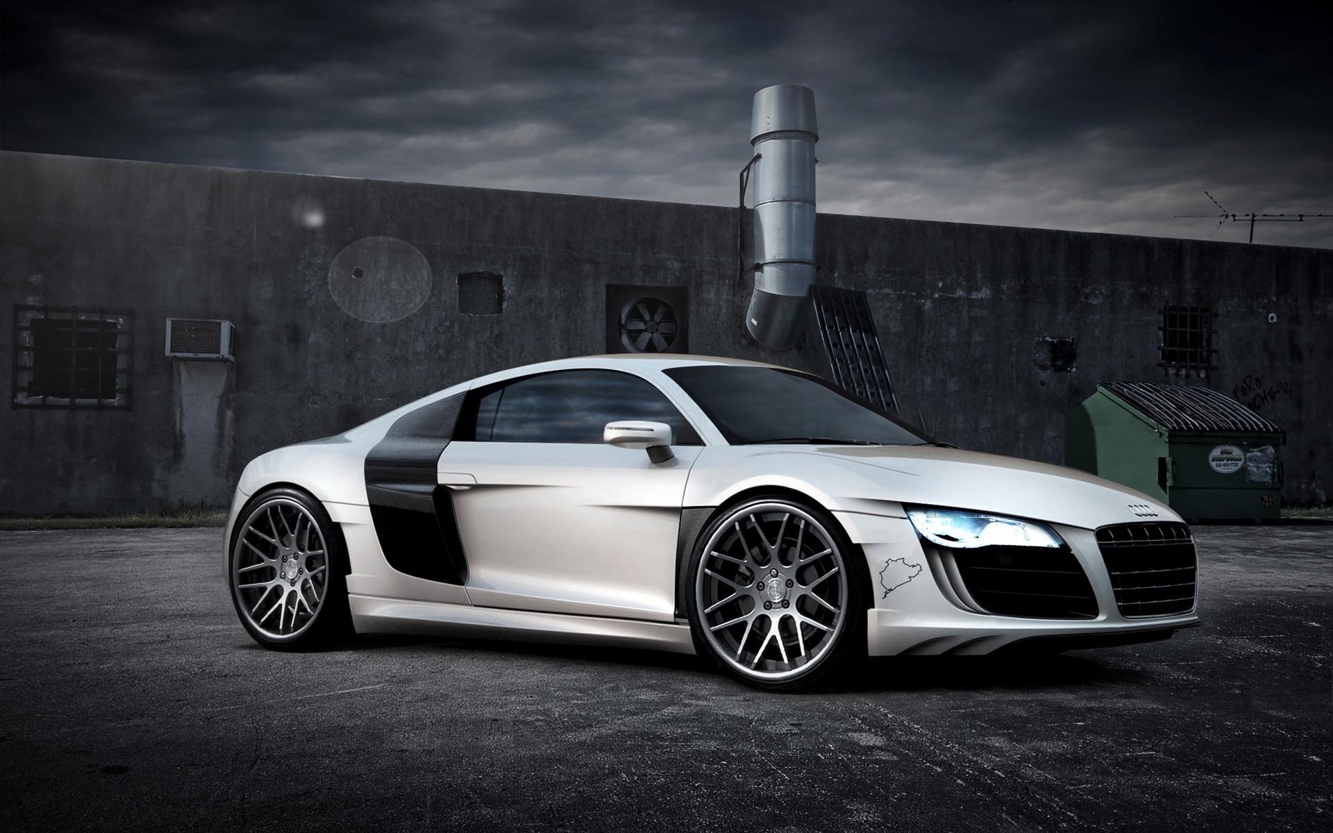 audi r8 machine supercar white