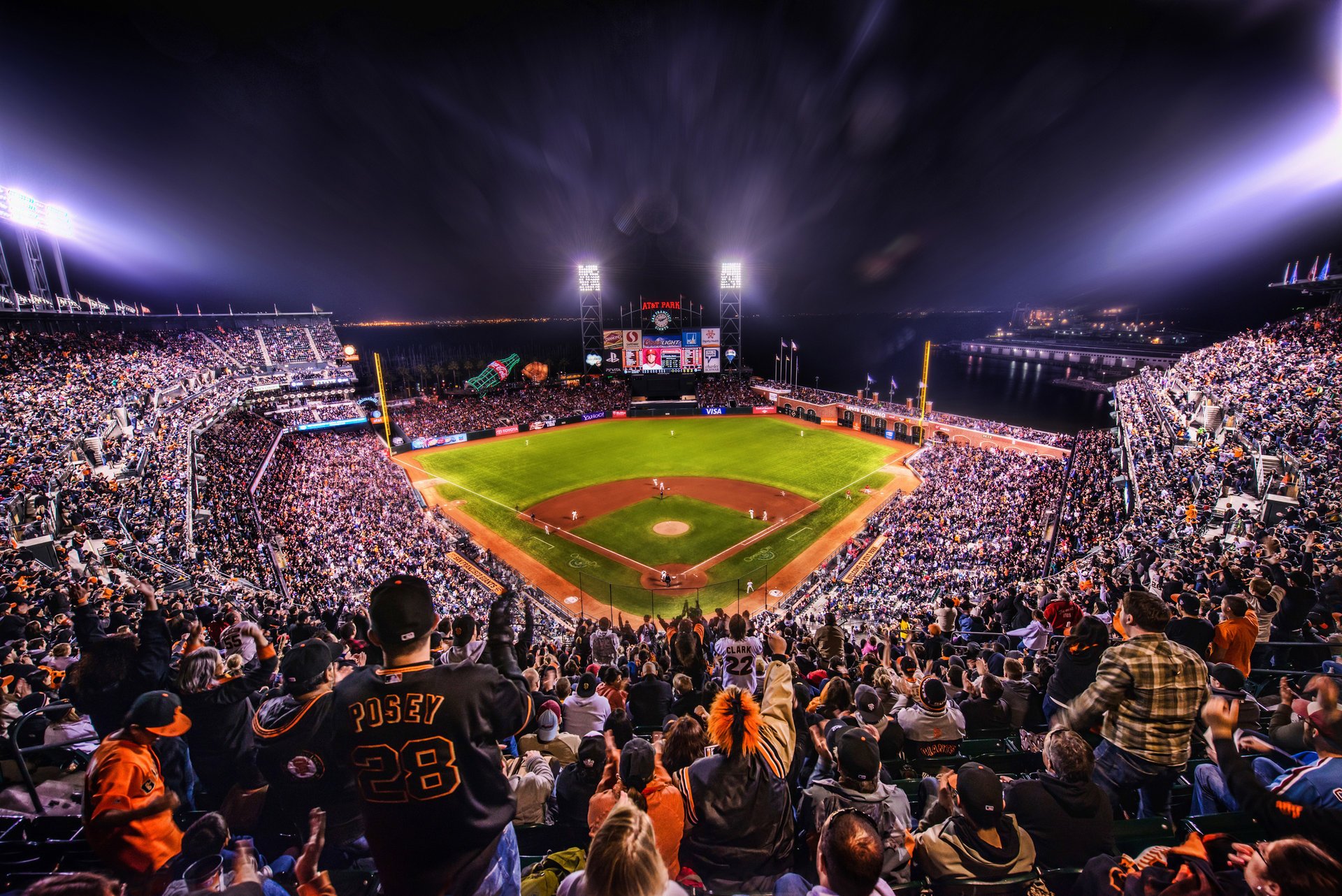 california night baseball san francisco californie