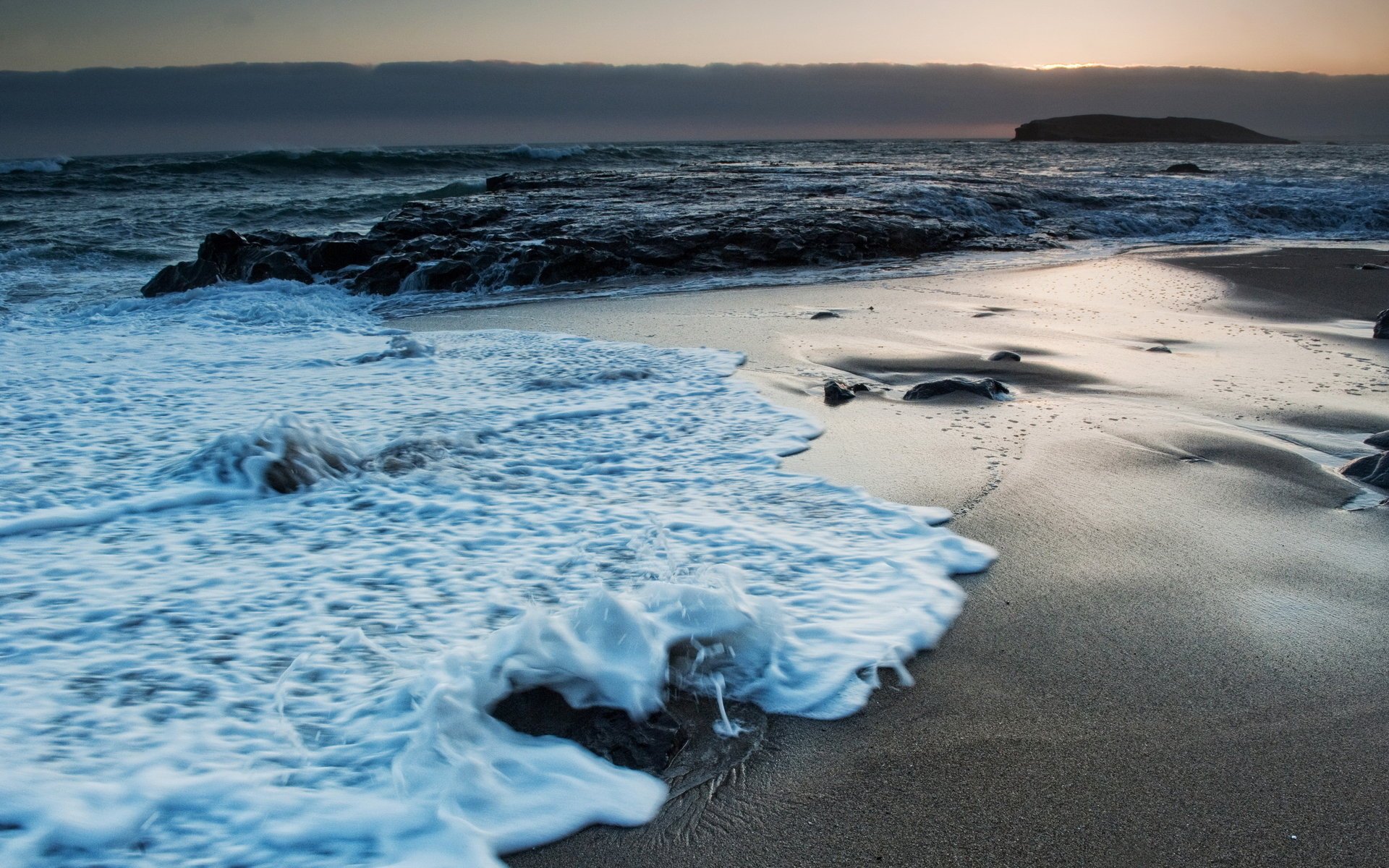 naturaleza paisaje olas mar noche