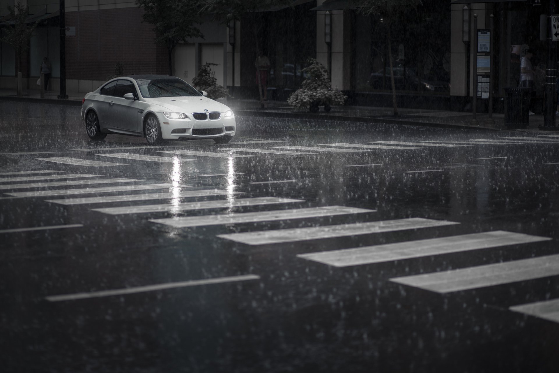 bmw m3 coche coche calle lluvia