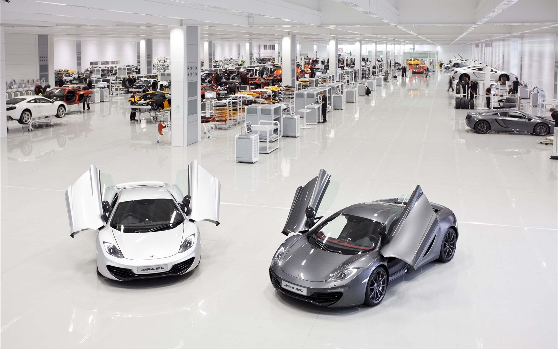 auto autos auto tapeten autos wände mclaren mp4-12c supersportwagen supercar fabrik