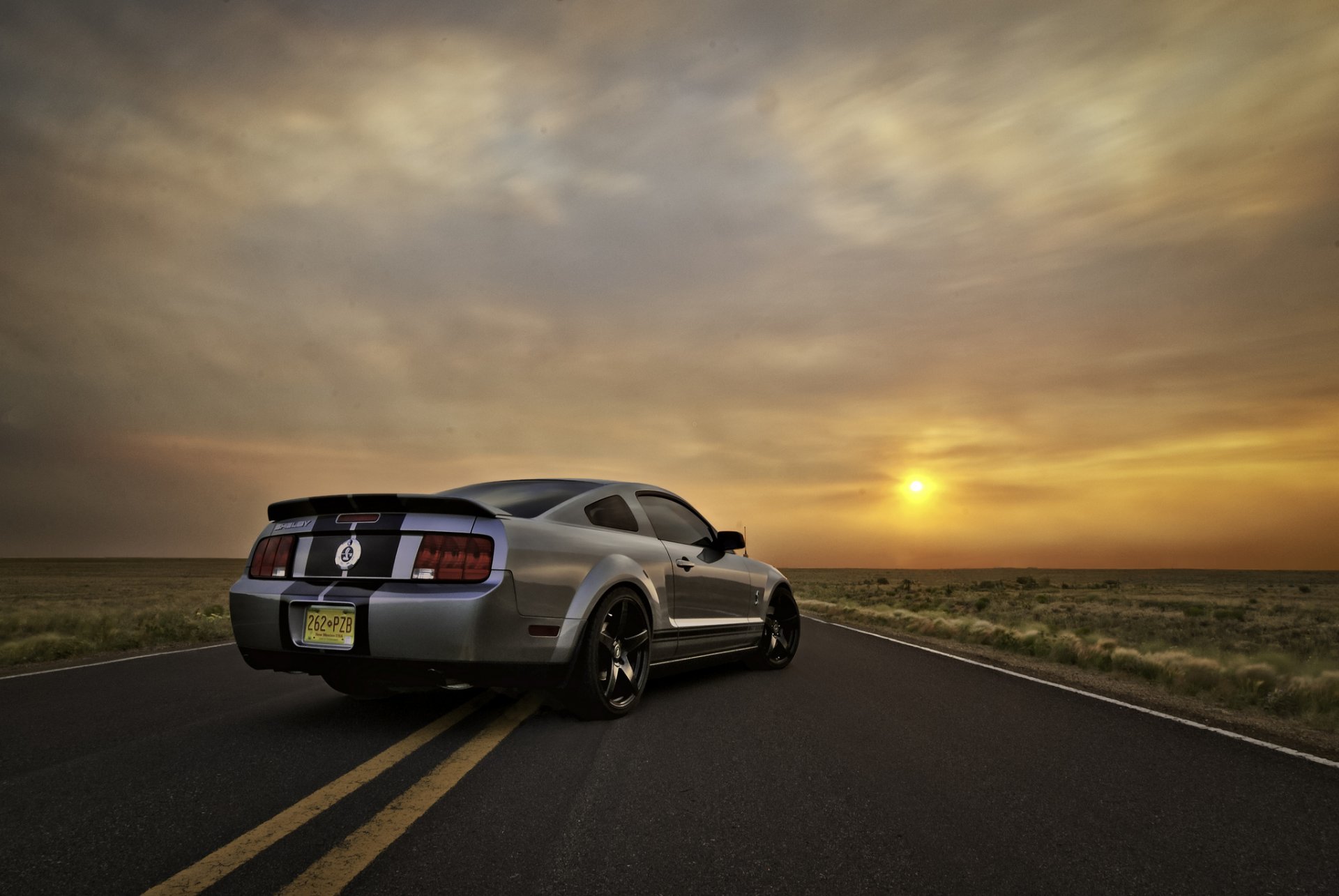 ford mustang shelby gt500 silver muscle car silver muscle car sky sun sunset