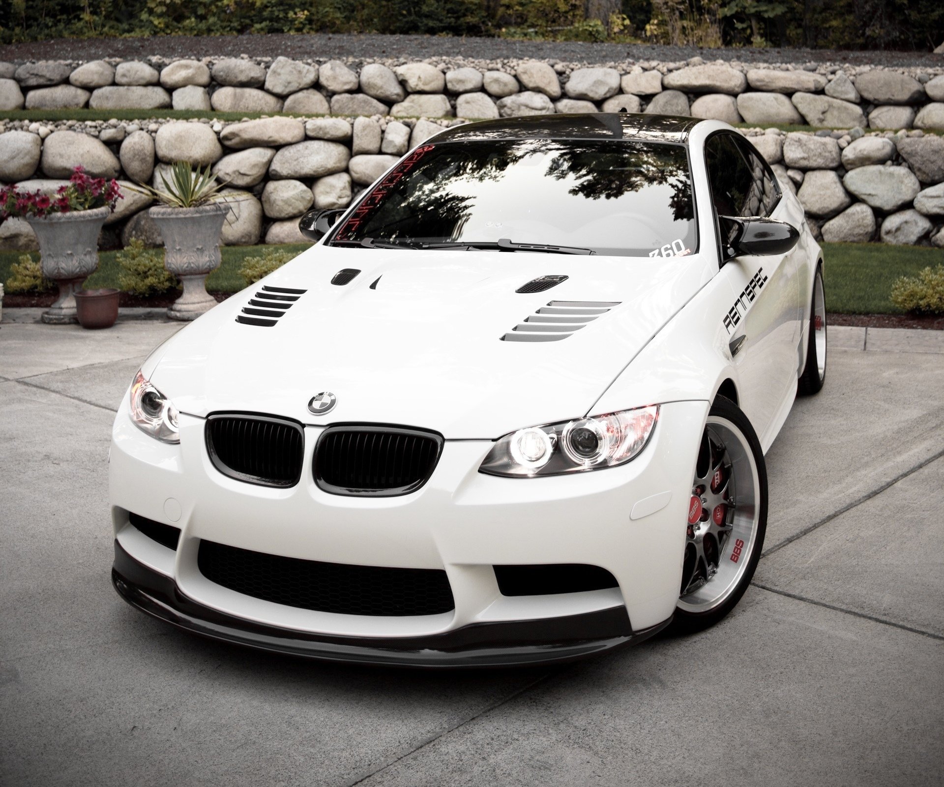 bmw m3 e92 bianco ruota bbs bmw faro pietre