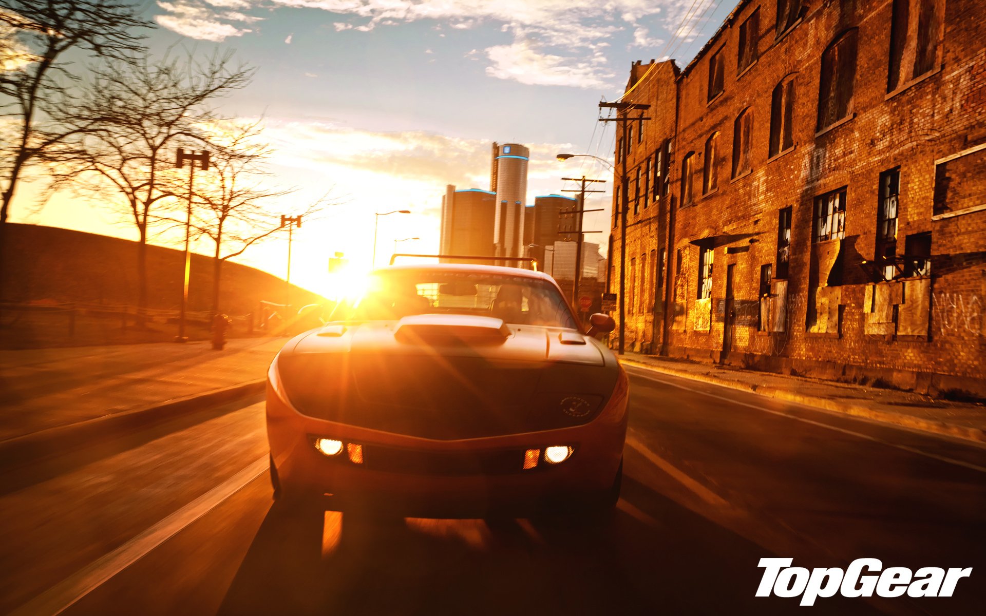 top gear top gear top gear the best TV show hes superbird dodge challenger front end muscle car muscle car orange tuning city sky sunset