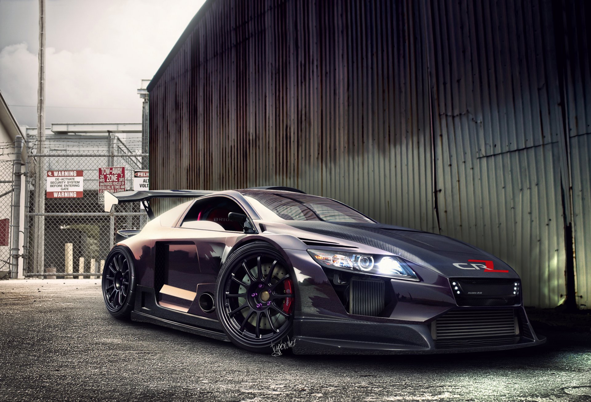 honda crz noir violet photoshop