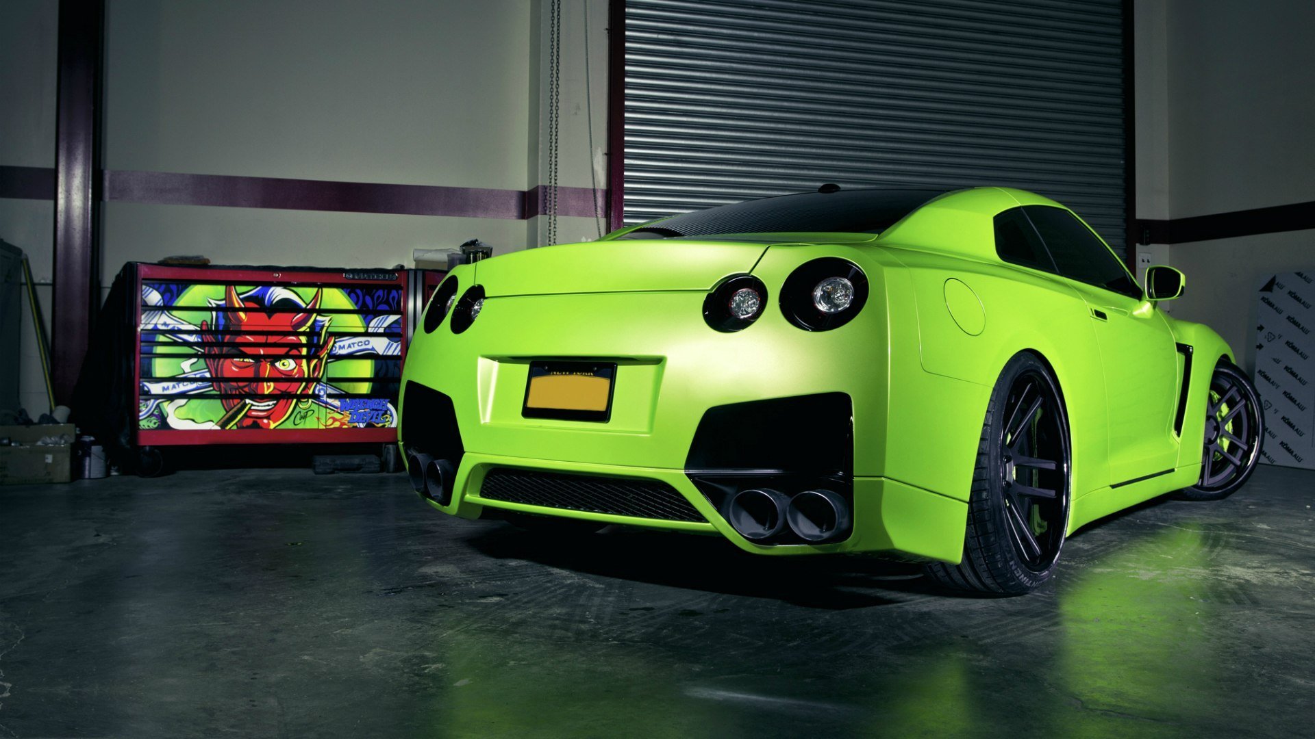 nissan gt-r verde chiaro verde opaco tuning garage diavolo