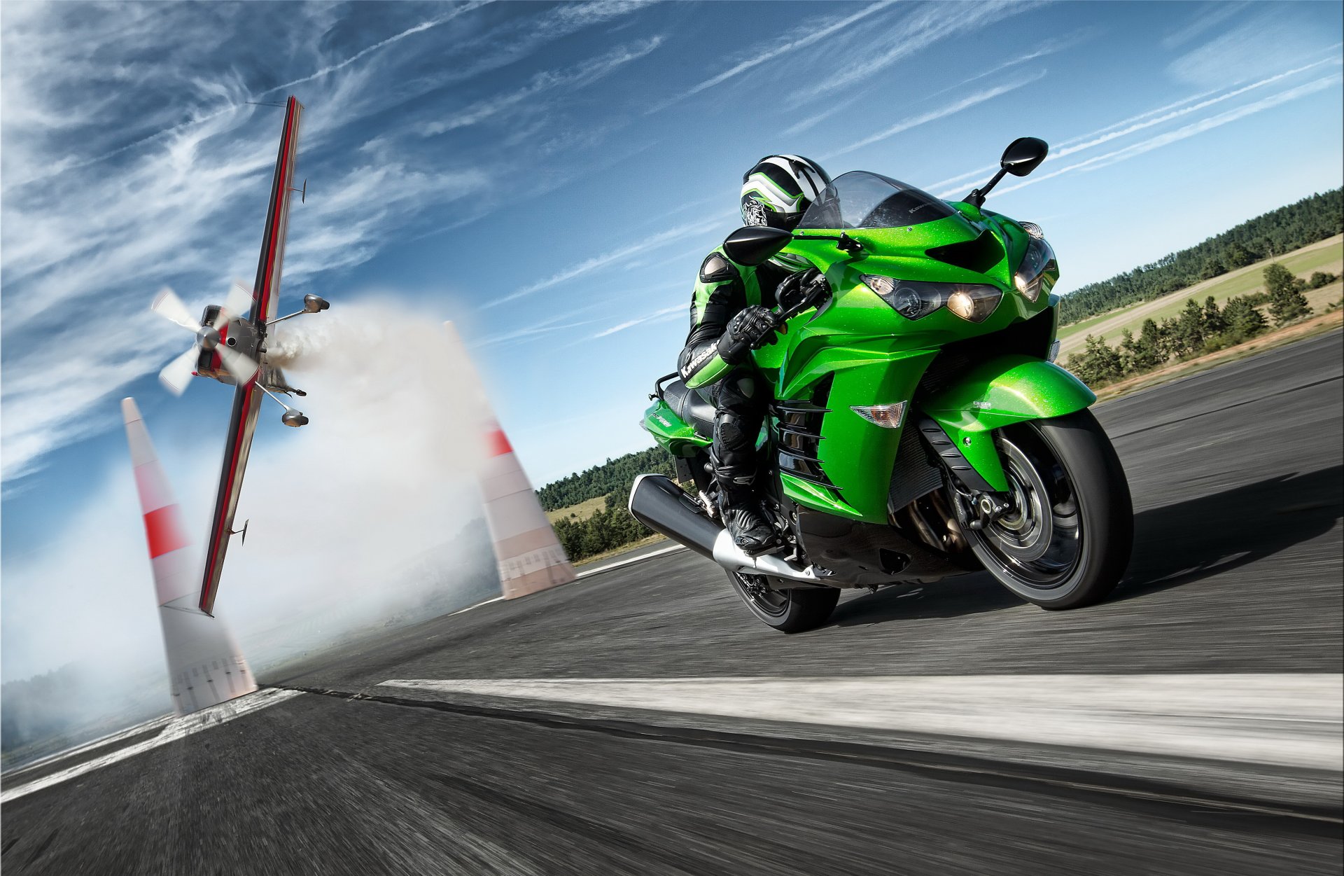 kawasaki zx zx14 straße geschwindigkeit rennfahrer