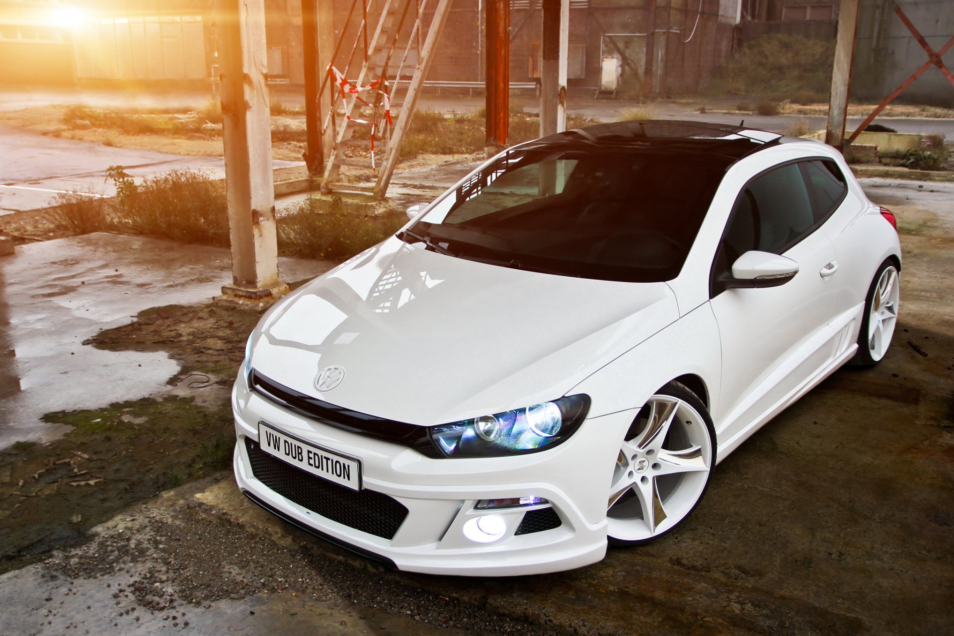 volkswagen scirocco dub издание настроен тюнинг белый