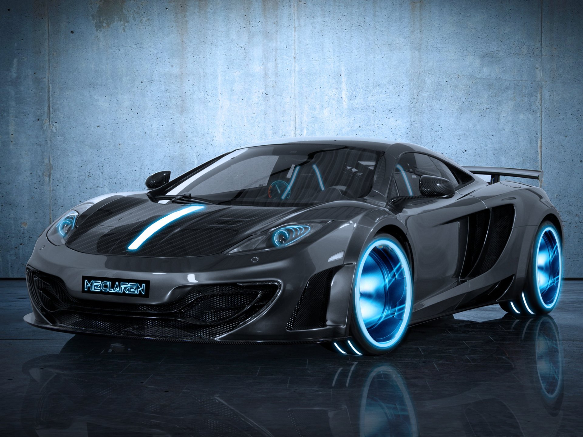 maclaren mclaren mp4-12c black tron tr2n carbon neon