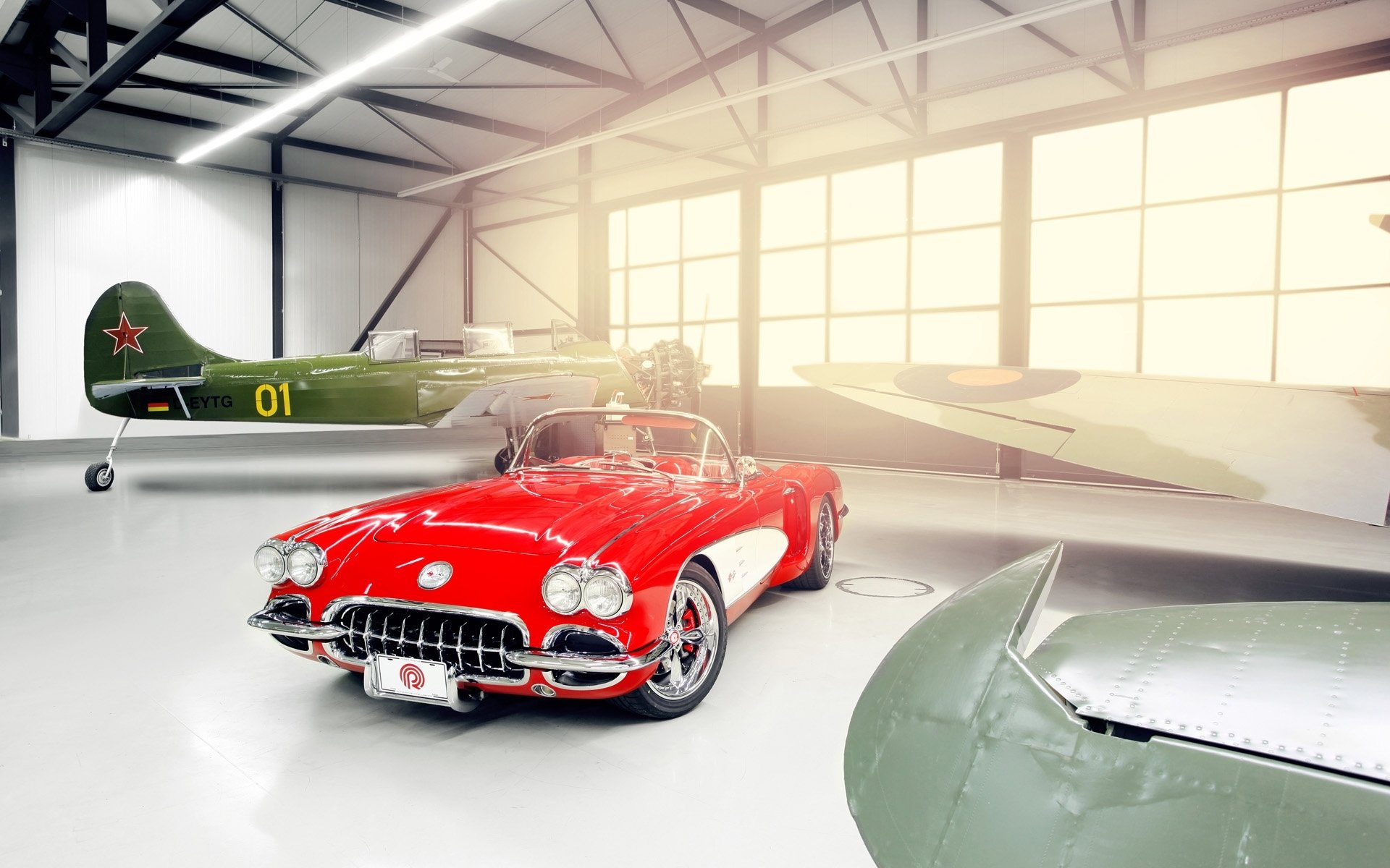 chevrolet corvette c1 1959 personalizzato da pogea racing chevrolet personalizzato classico messa a punto rosso cerchi anteriore hangar finestra luce