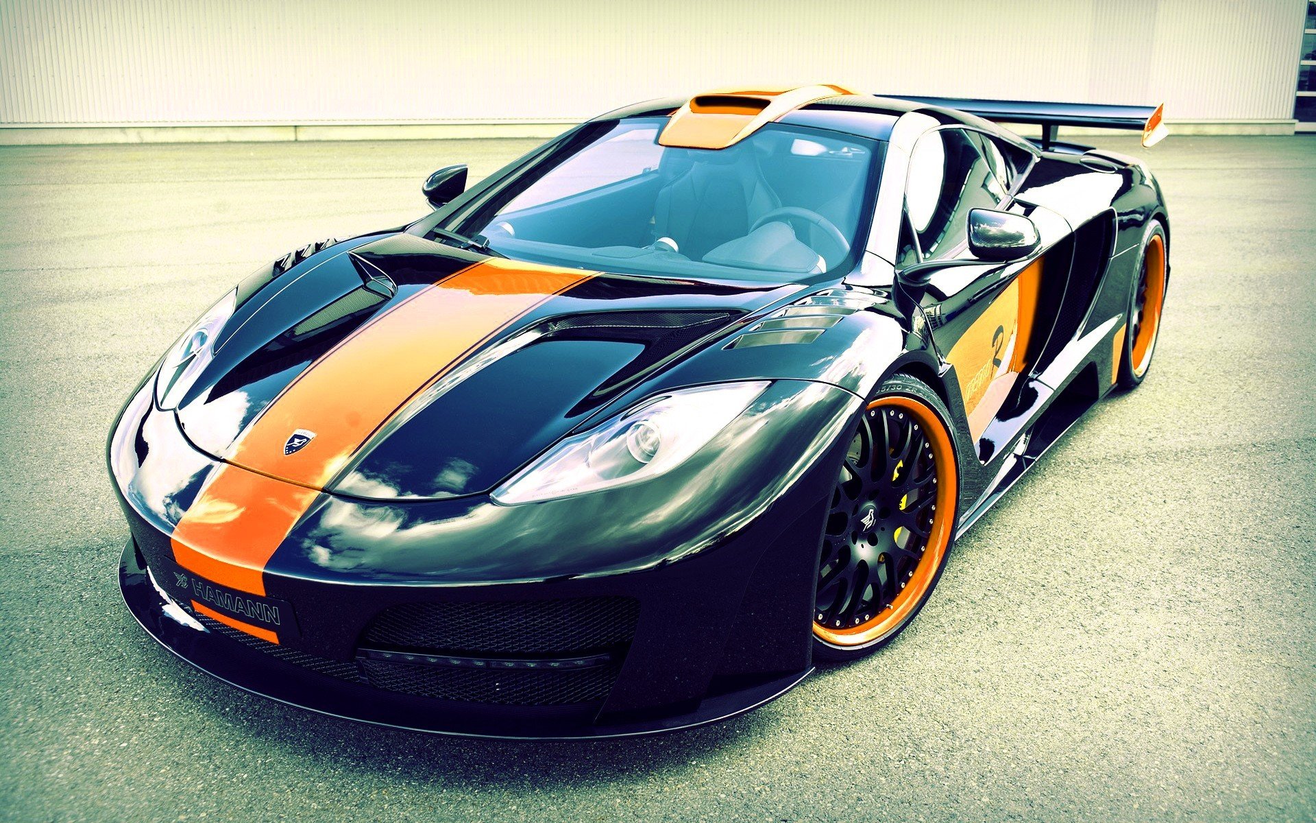 hamann memor mclaren mp4-12c voiture noir bande orange