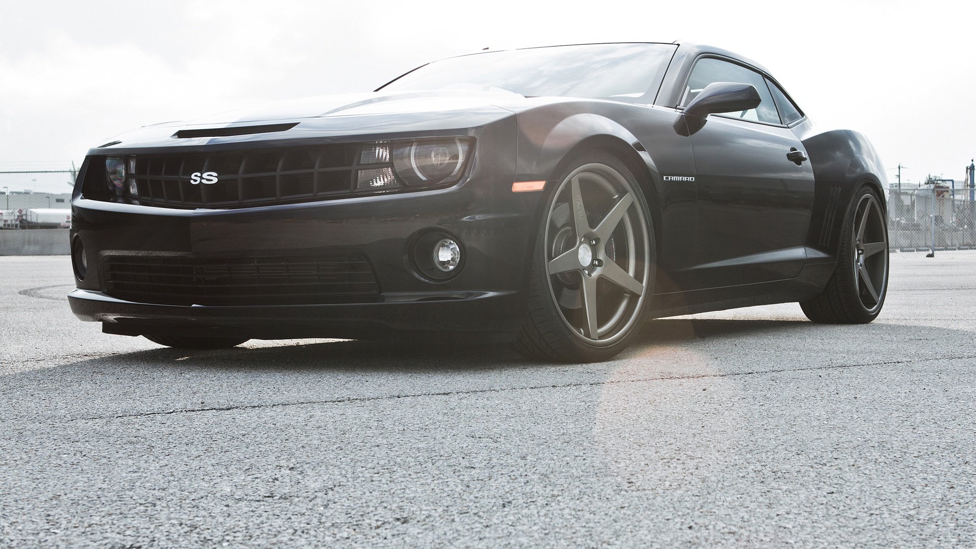 chevrolet camaro ss black chevrolet camaro muscle car glare